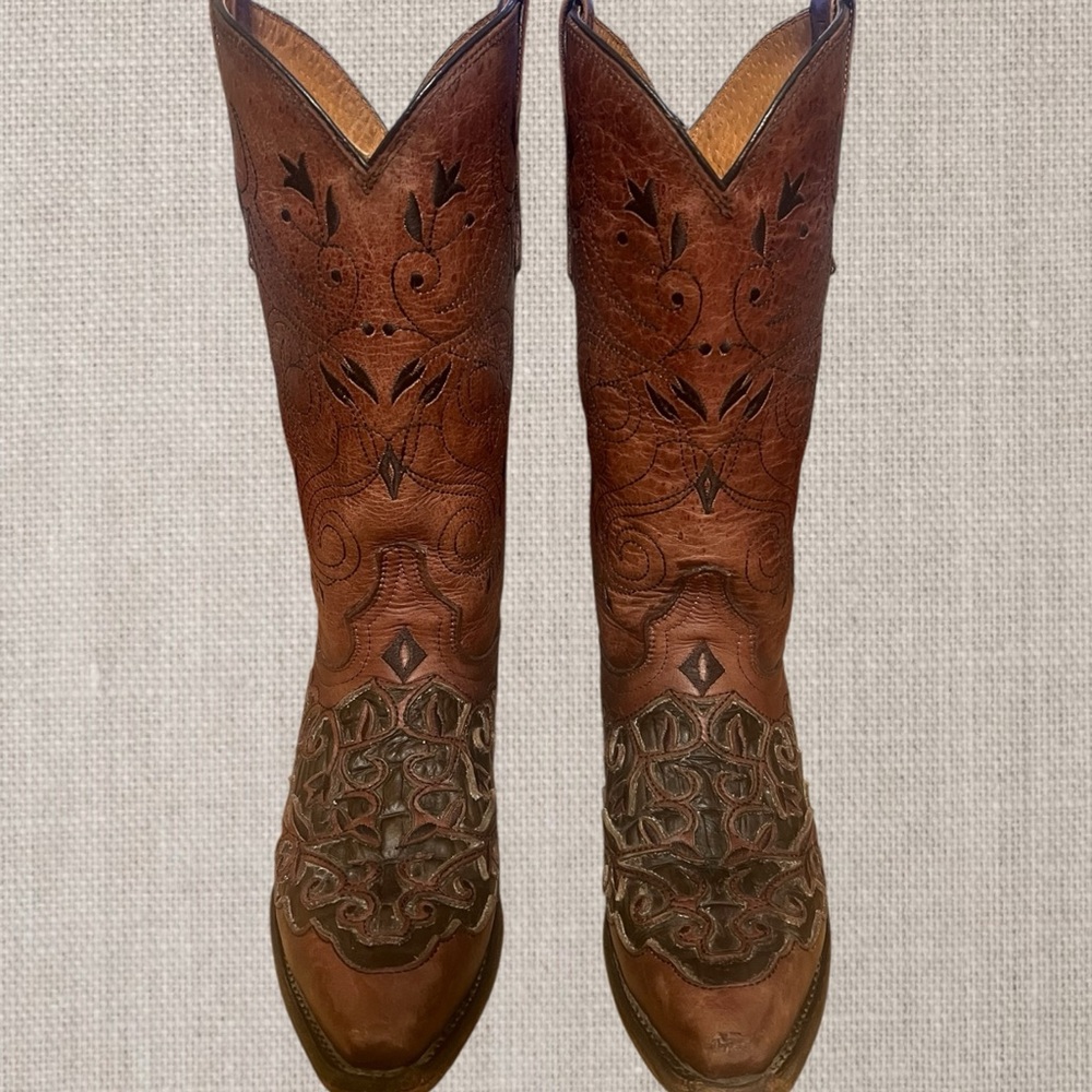Cowboy Pro Handmade Leather Artisanship Western Cowboy Boots. SZ 8.5 - Picture 4 of 10